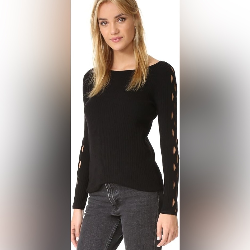 RAMY BROOK  Lace Up Sleeve Sweater